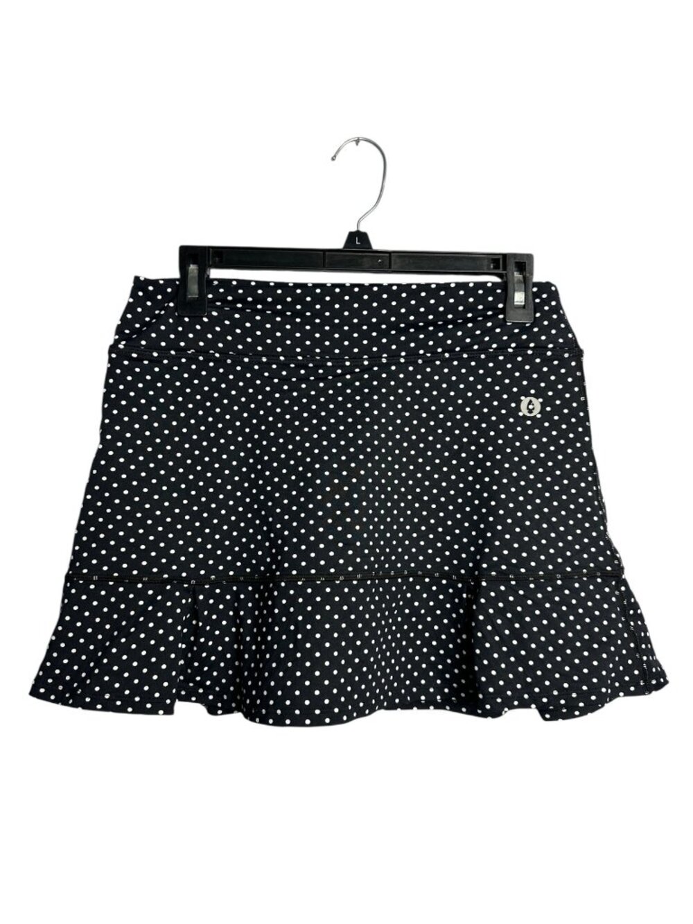 Dona Jo Jo Skort Large Black White Polka Dot Ruffle Tennis Pickleball Skirt